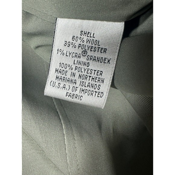 Talbots Size 14P Green Button Front Jacket Mandarin Collar Wool Blend Women - Picture 4 of 12